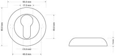 Ключевина под цилиндр DOORLOCK ES02/R/С Black черная, пара