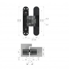 Петля скрытой установки U3D7803.VPG FSG флор. золото TECH