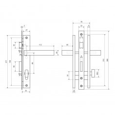 СТАНДАРТ 8520.02.9005 черный, ключ-вертушка  Замок врезной с/руч