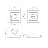 Сантехническая завертка к ручкам АЛЛЮР АРТ КОЛОР BK-S1 LB(C4220) аквамарин