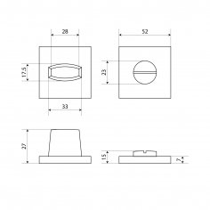 Сантехническая завертка к ручкам АЛЛЮР АРТ КОЛОР BK-S2 LY(C6200) песочный