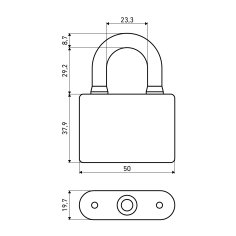 АЛЛЮР ВС2С-501Черный d9мм Замок навесной