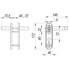 Ручка дверная FP.DH172.0433 NE (B2B)  (8x120) с пружиной BL-24 черный