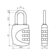 АЛЛЮР ВС1К-27/4 (F5) синий кодовый d=4мм Замок навесной НОВИНКА