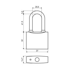 АЛЛЮР ВС1Ч-340Д дл.дужка d5мм 5кл. Замок навесной