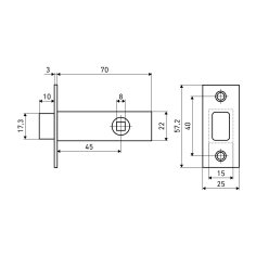 АЛЛЮР АРТ L45-8 AC ст.медь торц.планка 25мм б/ручек Защёлка