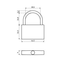 АЛЛЮР ВС1Л-350 (BL-350) d5мм Замок навесной