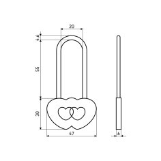 АЛЛЮР сувенирный "СЕРДЕЧКО" латунь 2 декоративных ключа Замок навесной