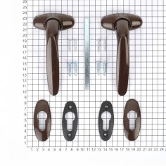 Ручка дверная dormakaba BREMEN на овальной розетке, светло-коричневый RAL 8017