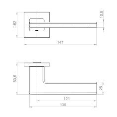 Ручка раздельная K.ZL52.HORIZON SSC-16 сатинированный хром