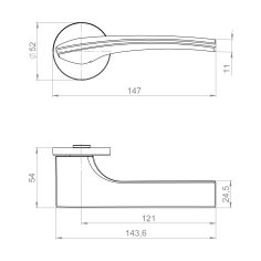 Ручка раздельная R.ZLR52.ETALON SSC-16 сатинированный хром