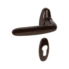 Ручка дверная dormakaba BREMEN на овальной розетке, светло-коричневый RAL 8017