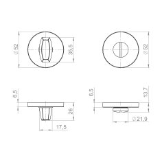 Ручка поворотная BK6.R.ZLR52 BL-24 черный