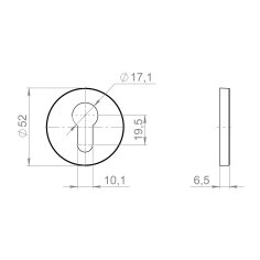 Накладка на цилиндр ET.R.ZLR52 SSC-16 сатинированный хром