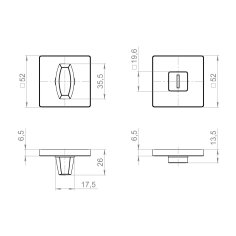 Ручка поворотная BK6.K.ZL52  BL-24 черный