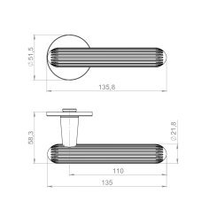 Ручка раздельная R.YM.ECLAIR MWSC-33 итальянский тисненый