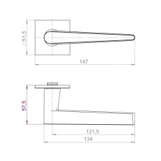 Ручка раздельная K.YM.GELATO AC-9 медь
