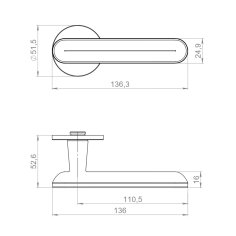 Ручка раздельная R.YM.FRAPPE MWSC-33 итальянский тисненый