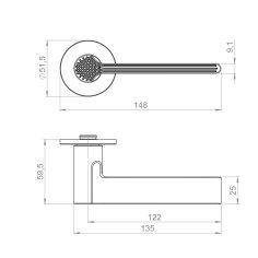 Ручка раздельная R.YM.HONEY AC-9 медь
