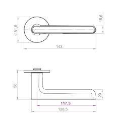 Ручка раздельная R.YM.CINNAMON FSG-39 флор. золото