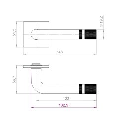 Ручка раздельная K.YM.CANNOLI FSG-39 флор. золото