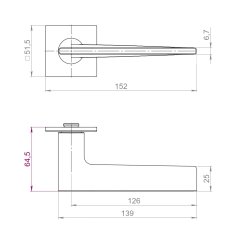 Ручка раздельная K.YM.TRUFFLE FSG-39 флор. золото