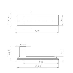 Ручка раздельная K.YM.CASTELLA FSG-39 флор. золото