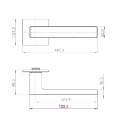 Ручка раздельная K.YM.TOFFEE FSG-39 флор. золото