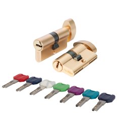 Цилиндровый механизм MaxPro7002Knob52mm(21+10+21) SSG сатин.золото 7key с вертушкой