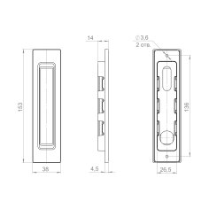 Ручка для раздвижных дверей SH.SLQ152.010 (Soft LINE SLQ-010) BL черный