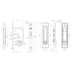 Защелка с ручками для раздвижных дверей SH.SLQ152.011 (Soft LINE SLQ-011) CP хром