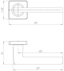 Ручка раздельная K.JK51.IND TESTA BL-24 черный (белая коробка)