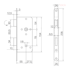 Замок дверной DOORLOCK 403, межкомнатный, матовый хром
