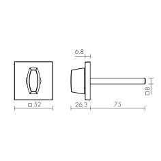 Ручка поворотная BKW8x75.K.TRG52 BL-24 черный 