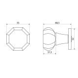 АЛЛЮР "CHELSEA" (ЧЕЛСИ) BL/GL (551525) матовый черный/стекло Комплект ручек