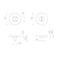 Ручка поворотная BK6.R.EST.R52 SSC-16 сатинированный хром