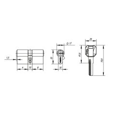 Цилиндровый механизм MaxPro7000Key60mm(25+10+25) BL черный 7key 