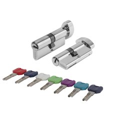 Цилиндровый механизм MaxPro7002Knob60mm(25+10+25) CP хром 7key с вертушкой