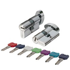 Цилиндровый механизм MaxPro7002Knob70mm(30+10+30) SSC сатин.хром 7key с вертушкой