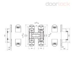 Дверная петля скрытая CEMOM ESTETIC 80/M 3D матовый хром