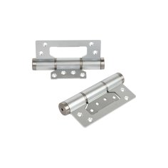 Дверная петля карточная с доводчиком DOORLOCK H60/HYD/AL Silver серебристая, без врезки, комплект из 2 шт., 2 скорости закрывания, ФОП фиксация в открытом положении.