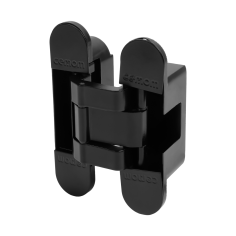 Петля скрытая CEMOM ESTETIC A602 M 3D 9005 черная, для компланарных дверей, регулируемая, вес полотна 60кг, магнитные колпачки, 29x120мм