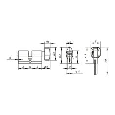 Цилиндровый механизм MaxPro7002Knob52mm(21+10+21) SN мат.никель 7key с вертушкой