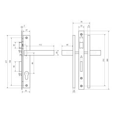 СТАНДАРТ 8520.00.9005 черный, БЕЗ Ц/М Замок врезной с/руч