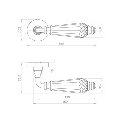 Ручка раздельная R.ART52.D.ELEGANT BPVD-77 вороненый никель