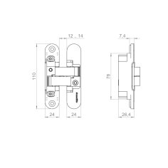 Петля скрытой установки U3D1500.VPG WH белый