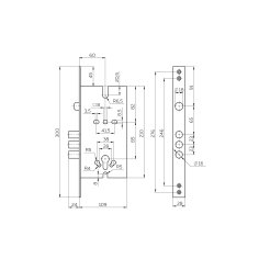 Корпус врезного замка полуавтоматический с защёлкой MDV25.C-60.85.3R16 S/A