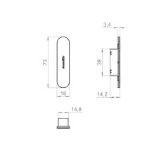 Ответная планка для деревянных коробов GRAVITY.PUSH SP01.73.18 WH Белый