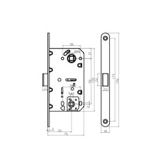 Замок дверной магнитный Doorlock DL452M/WC/50/96/18/SCr, межкомнатный, матовый хром