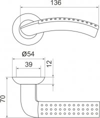 Ручка раздельная R.LD54.Libra26 (Libra LD26) AB/GP-7 бронза/золото